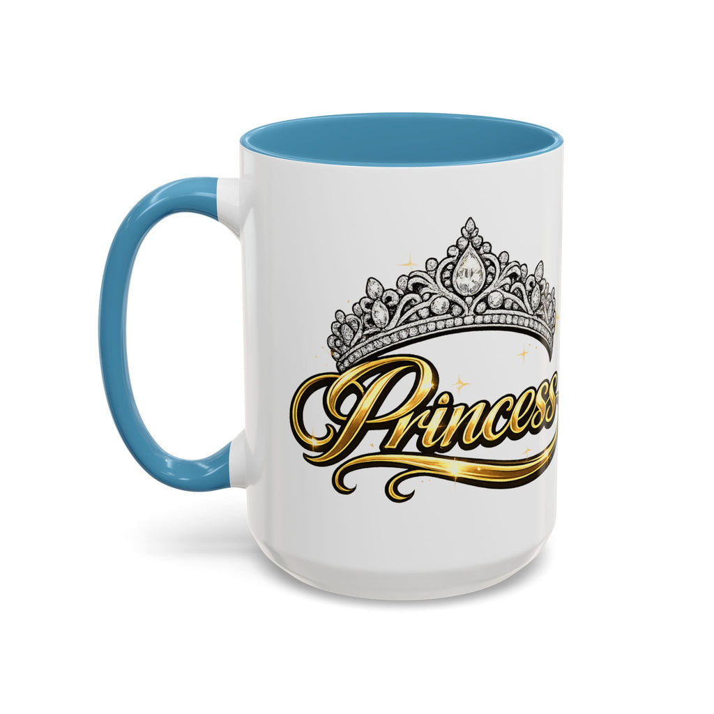 Princess Crown Accent Coffee Mug — Gold Script 11/15oz