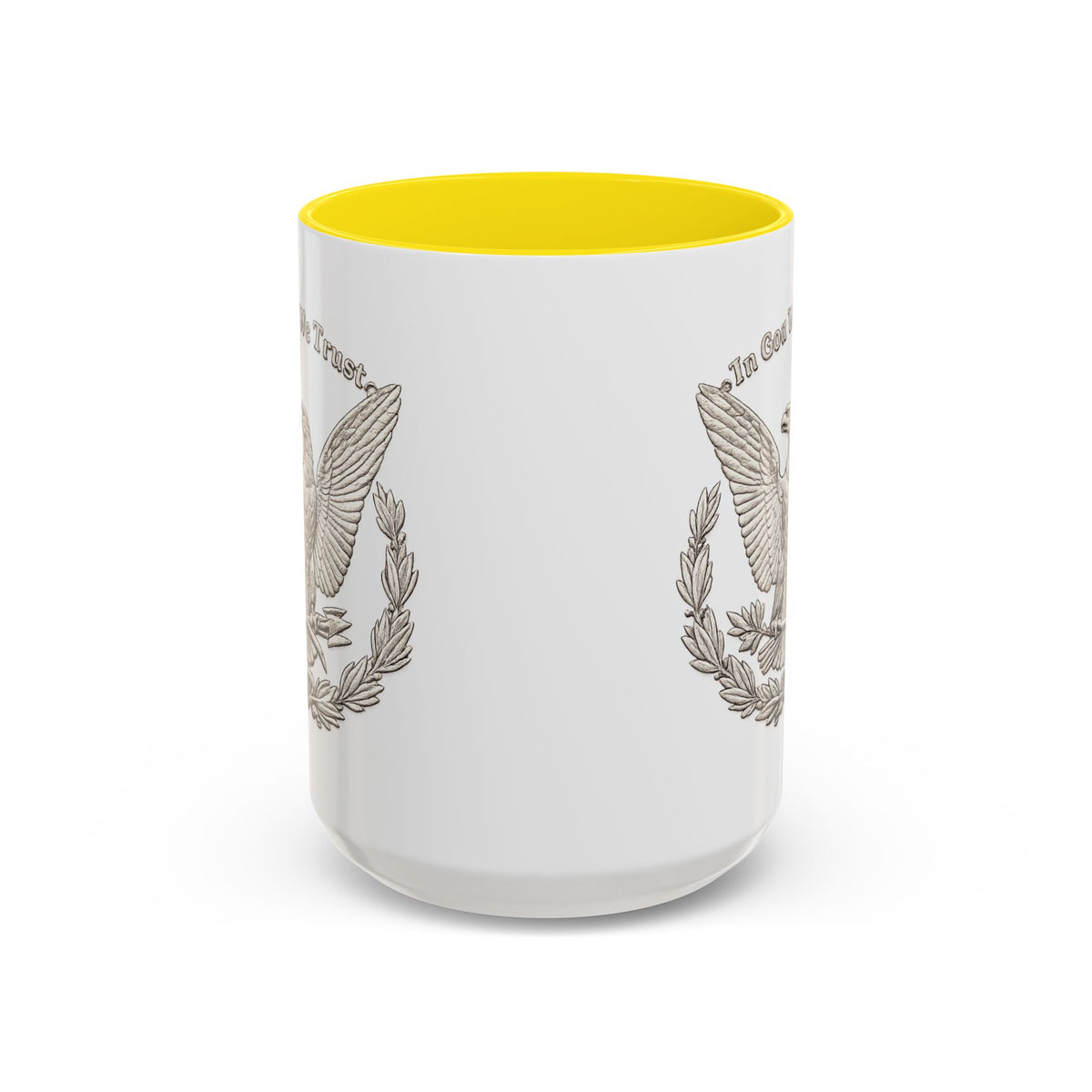 Eagle Emblem Coffee Mug — "In God We Trust" Accent Ceramic Mug (11/15oz)