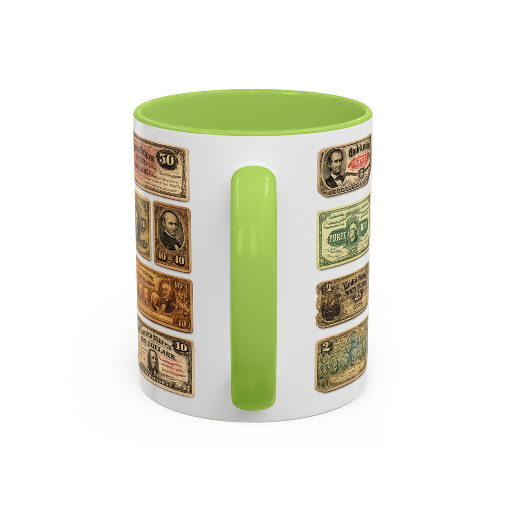 Vintage US Fractional Currency Coffee Mug – Retro Banknote Accent Mug (11/15 oz)