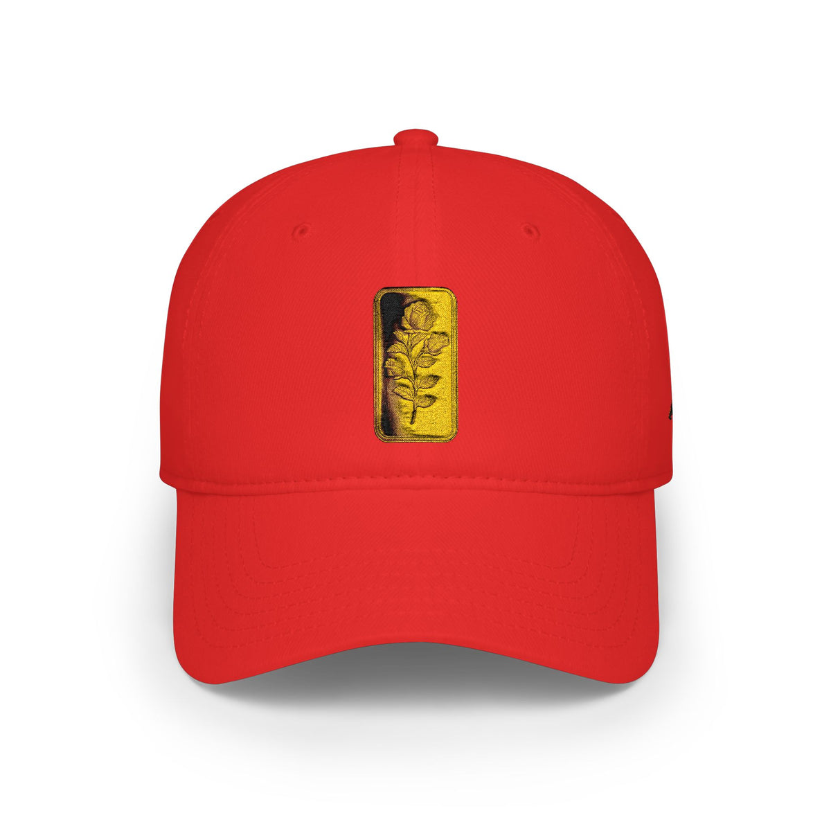 Low Profile Cap with Gold Embroidered Rosa Patch