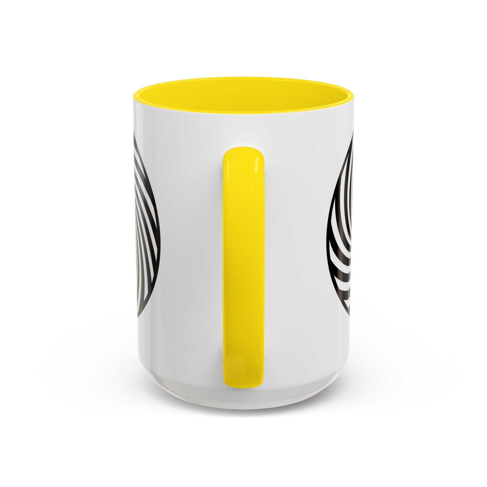 Hypnotic Swirl Accent Mug — Black & White Spiral Coffee Cup (11/15oz)