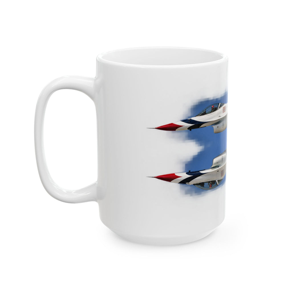 Thunderbirds Fighter Jet Ceramic Mug — Military Aviation Coffee Cup (11oz, 15oz)