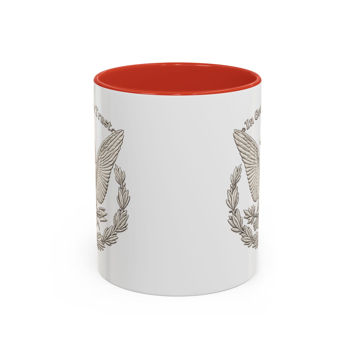 Eagle Emblem Coffee Mug — "In God We Trust" Accent Ceramic Mug (11/15oz)