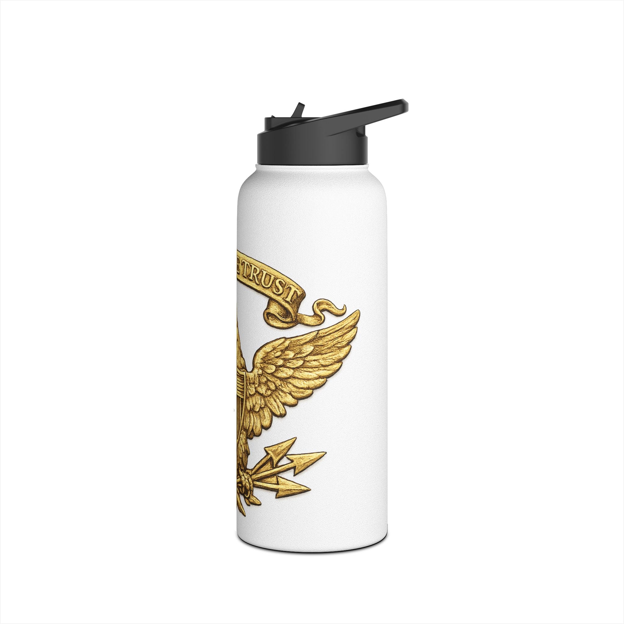 Patriotic Eagle Stainless Steel Water Bottle — "In God We Trust" Design