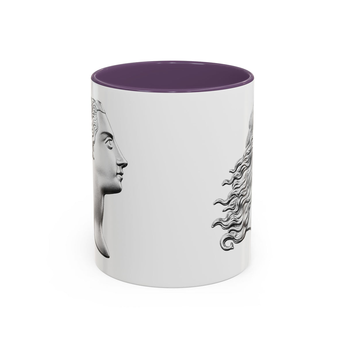 Classical Profile Accent Coffee Mug — Greek Goddess Bust Design (11/15oz)