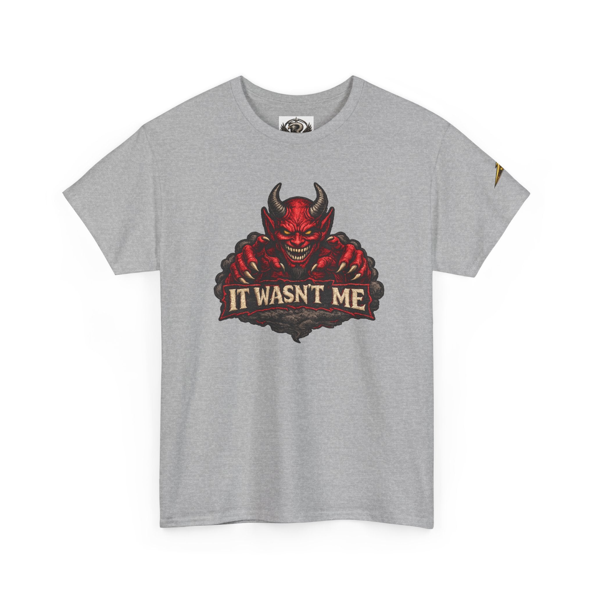 Devil Graphic Tee — "It Wasn’t Me" Funny Demon T-Shirt