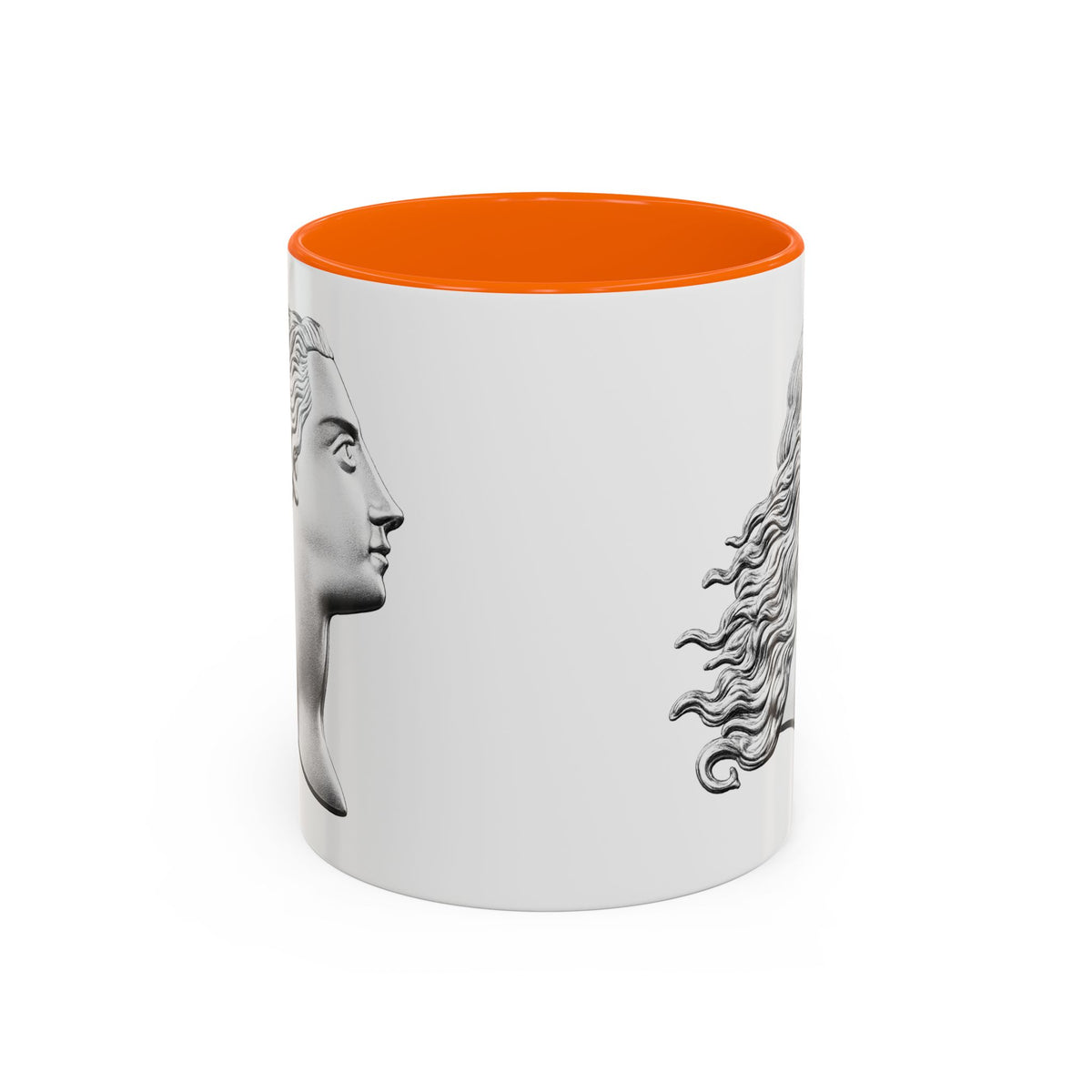 Classical Profile Accent Coffee Mug — Greek Goddess Bust Design (11/15oz)