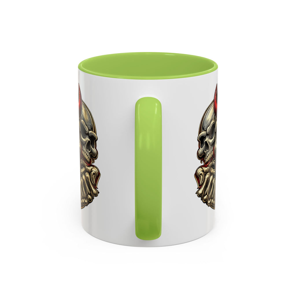 Devil Skull Accent Coffee Mug – Gothic Demon Skull Design (11/15 oz)