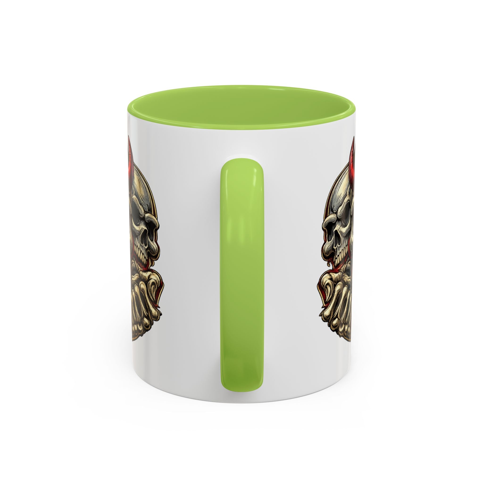 Devil Skull Accent Coffee Mug – Gothic Demon Skull Design (11/15 oz)