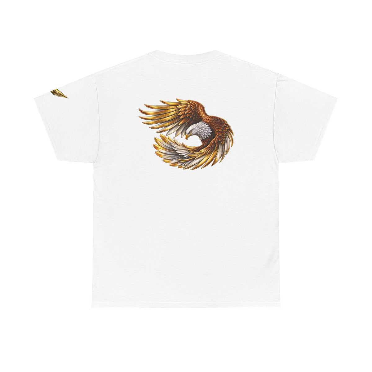 Eagle Wings Graphic Tee — Golden Flying Eagle Back Print