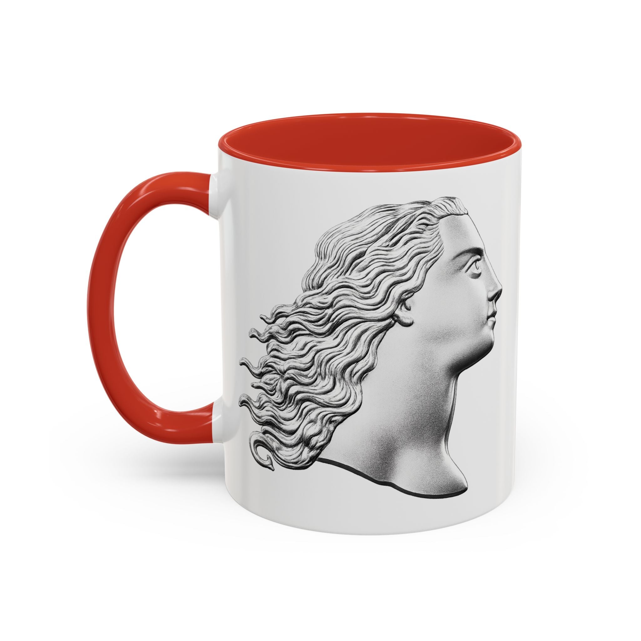 Sculpted Profile Accent Coffee Mug — Classical Bust Design (11/15 oz)