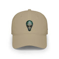 Alien Skull Red Baseball Cap — Retro Space Graphic Low Profile Hat