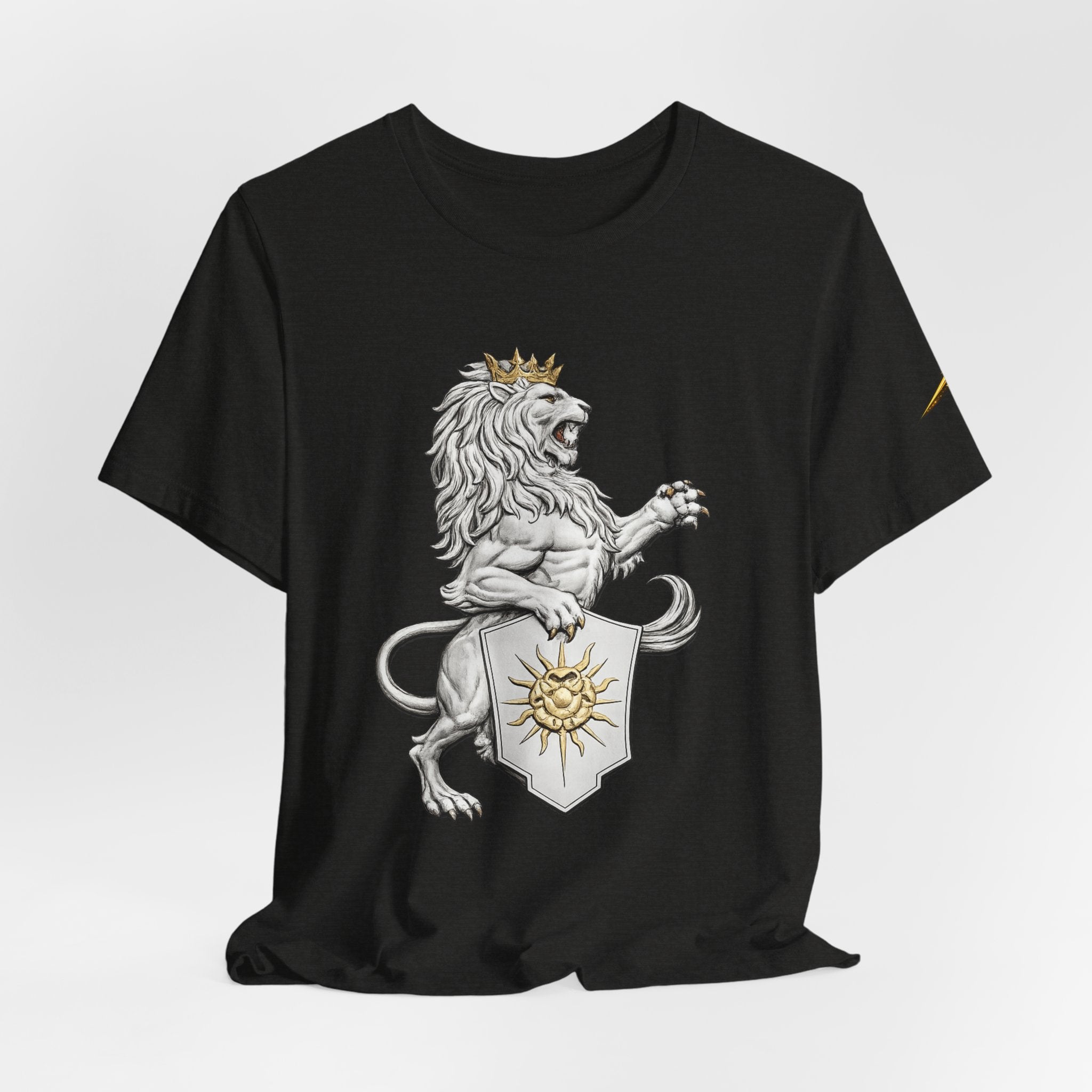 Lion Crest T-Shirt — Regal Sun Shield Graphic Tee