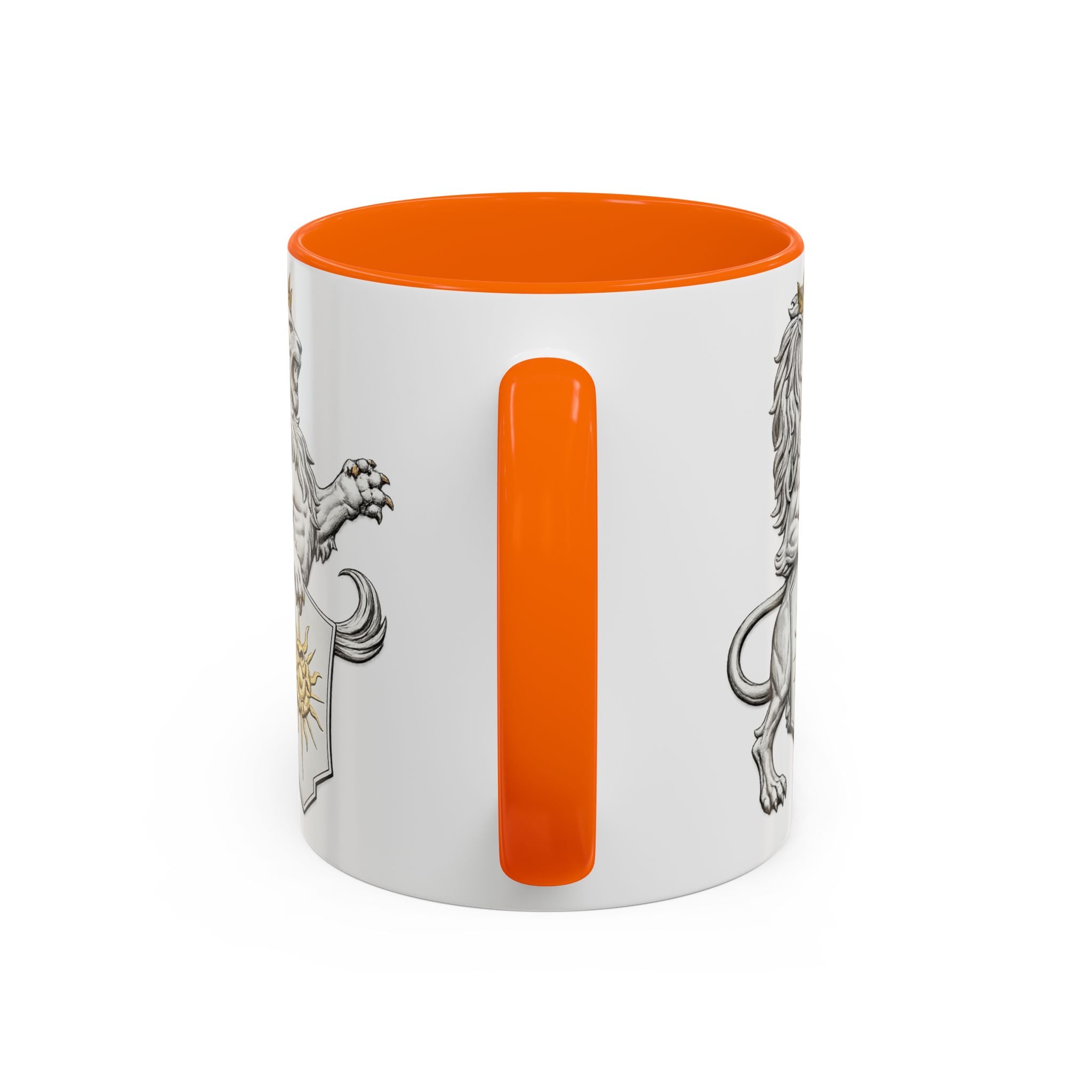 Royal Lion Crest Coffee Mug — Heraldic Crowned Lion Design (11/15oz)