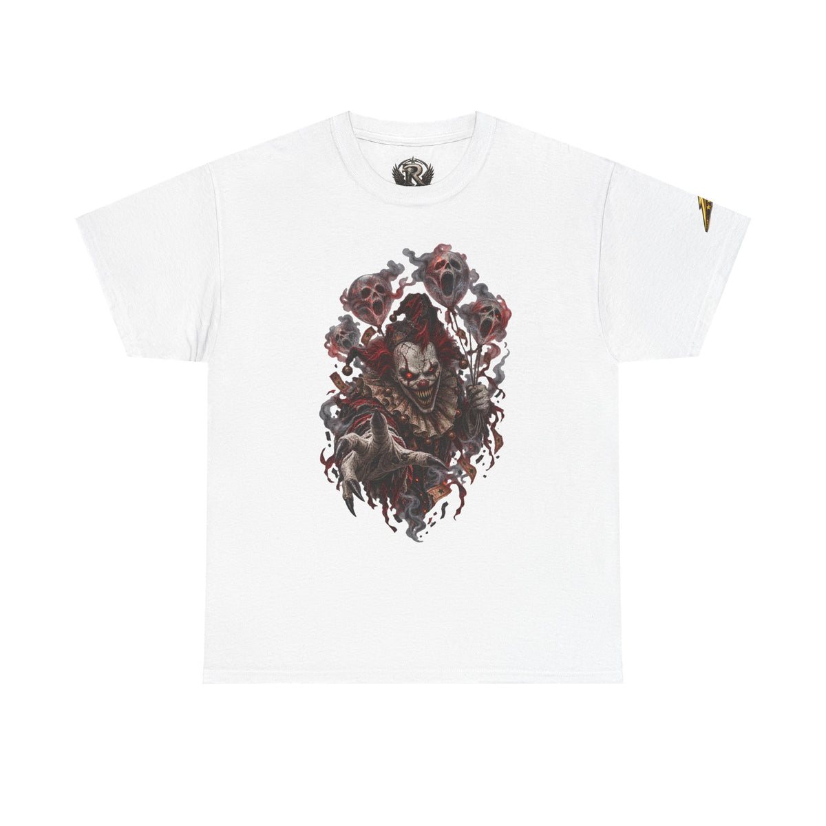 Horror Clown Graphic Tee — Dark Creepy Skull & Roses T-Shirt