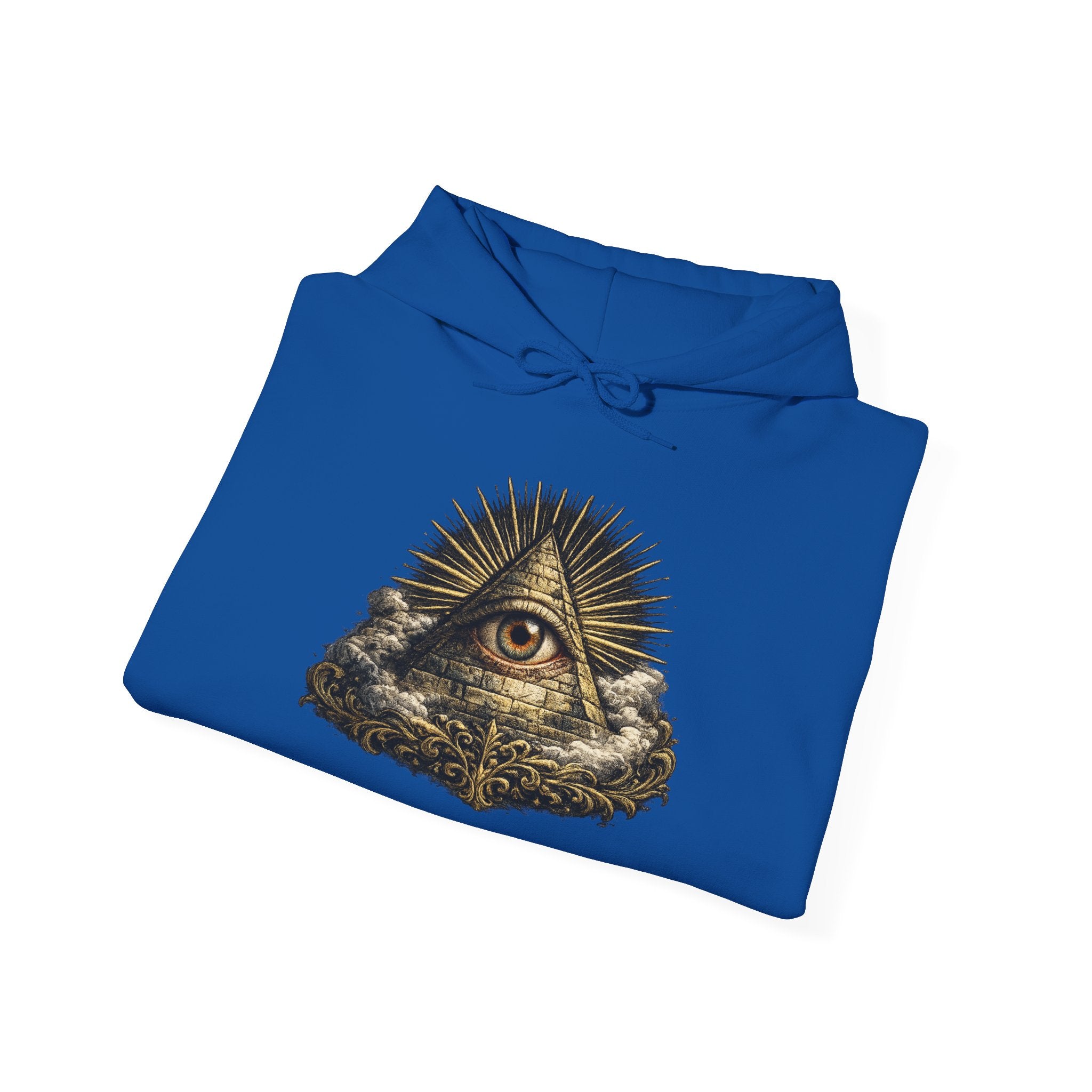 All-Seeing Eye Hoodie — Vintage Pyramid Symbol Graphic Sweatshirt