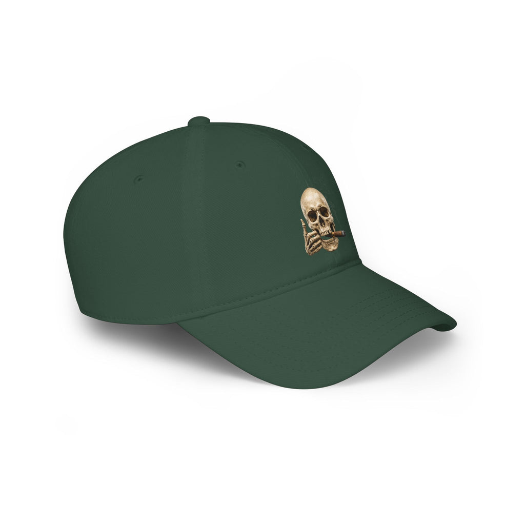 Cigar Smoking Skull, Low Profile Baseball Cap