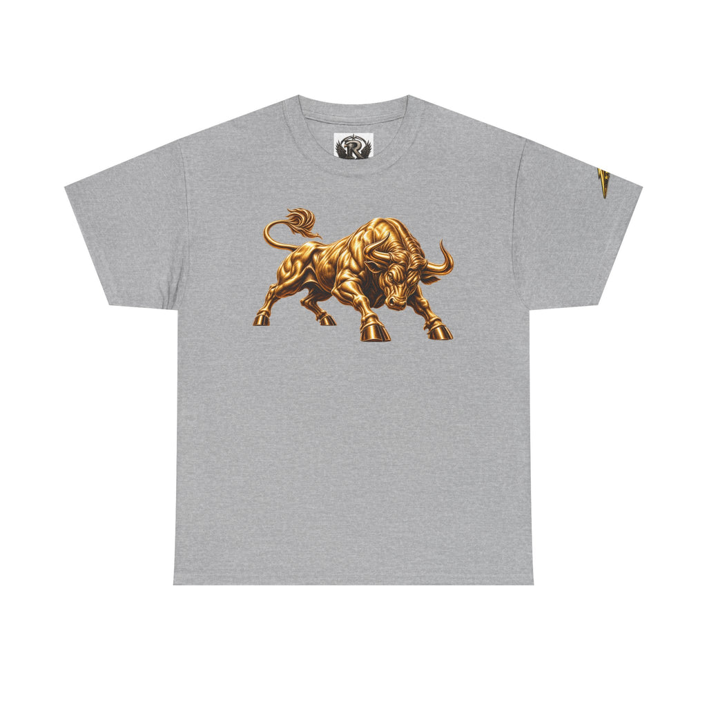 Golden Bull Graphic Tee — Charging Bull Design T-Shirt