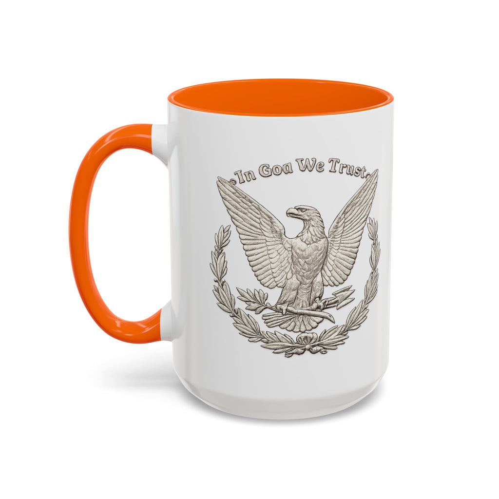 Eagle Emblem Coffee Mug — "In God We Trust" Accent Ceramic Mug (11/15oz)