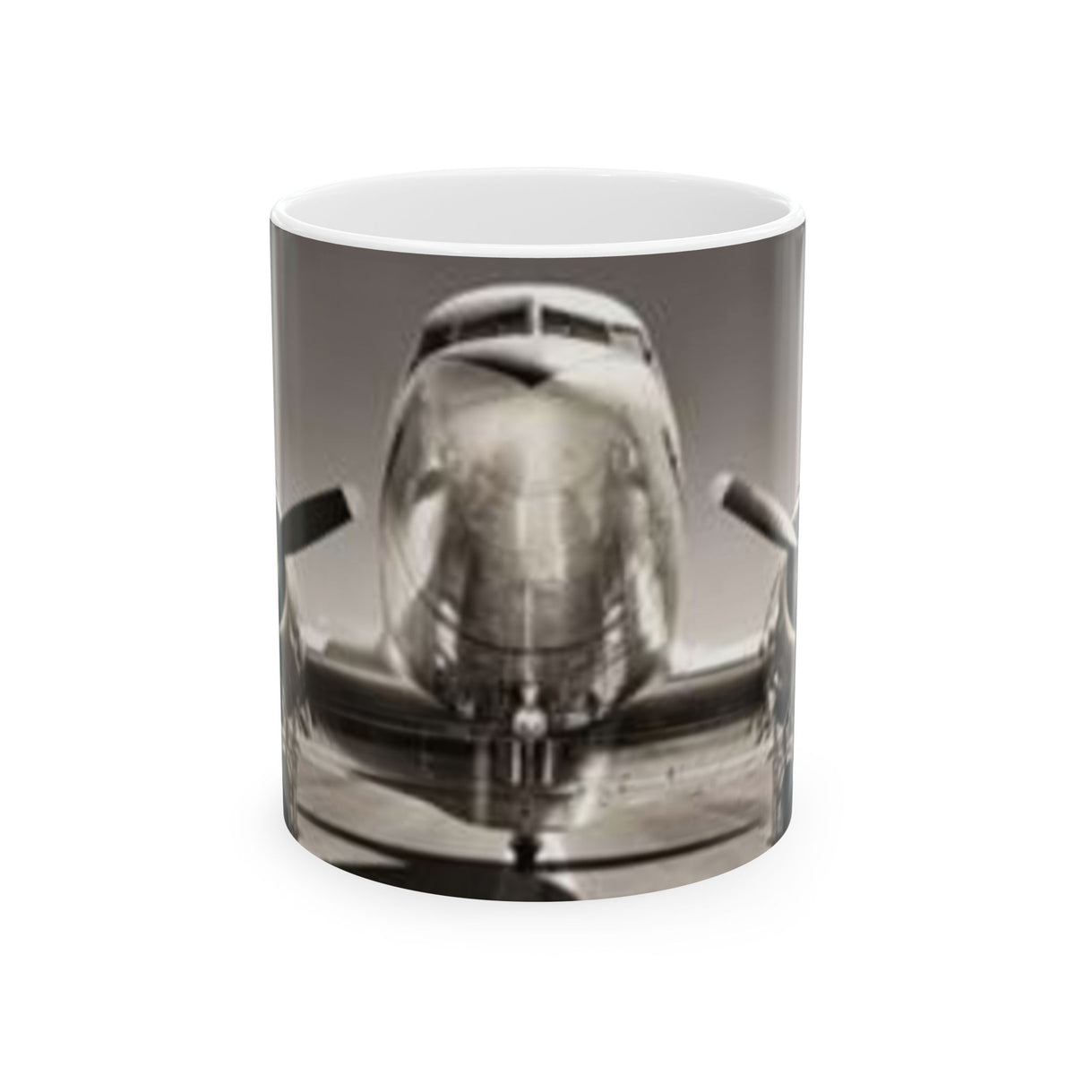 Vintage Airplane Ceramic Mug — Retro Aircraft Photo Coffee Cup (11oz/15oz)
