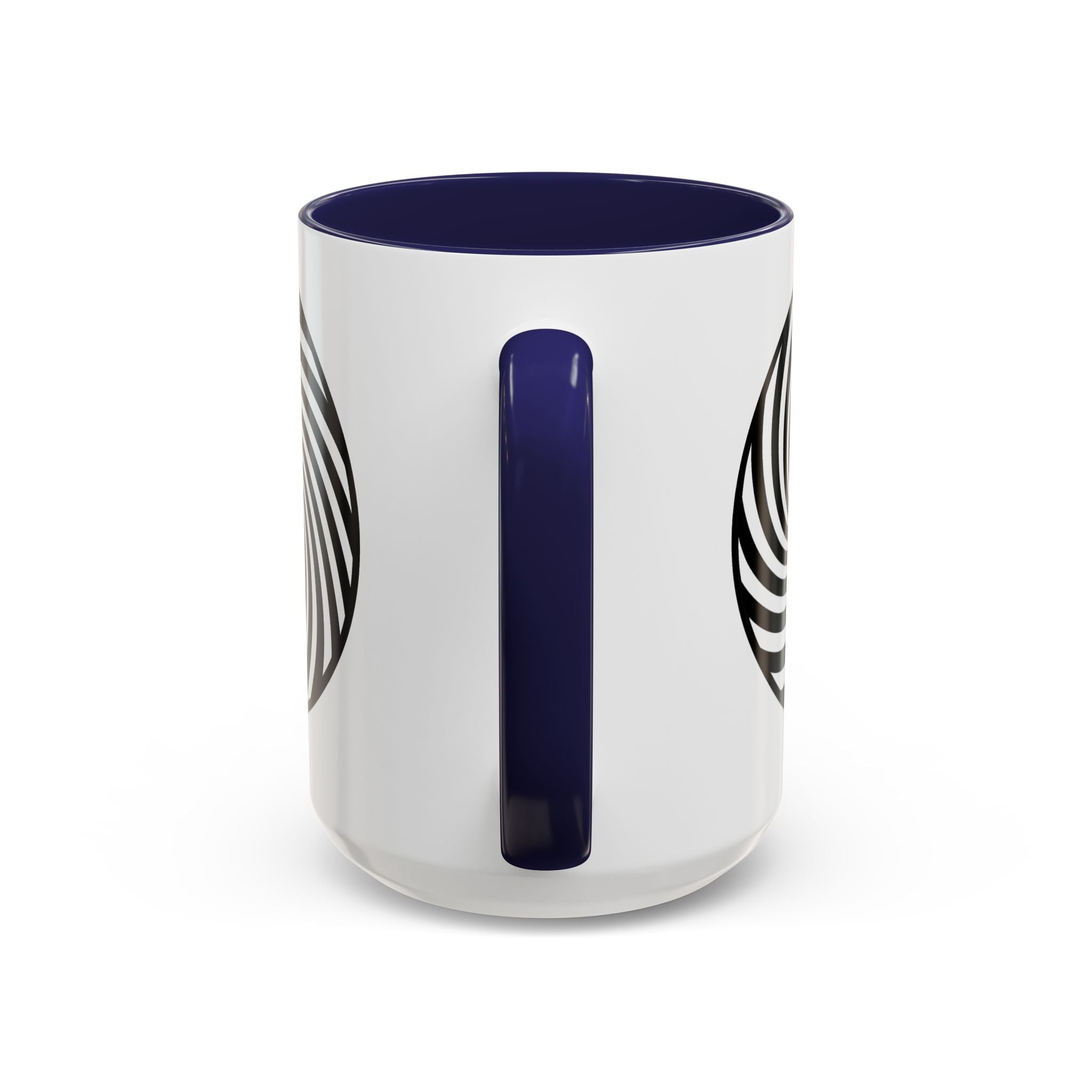 Hypnotic Swirl Accent Mug — Black & White Spiral Coffee Cup (11/15oz)