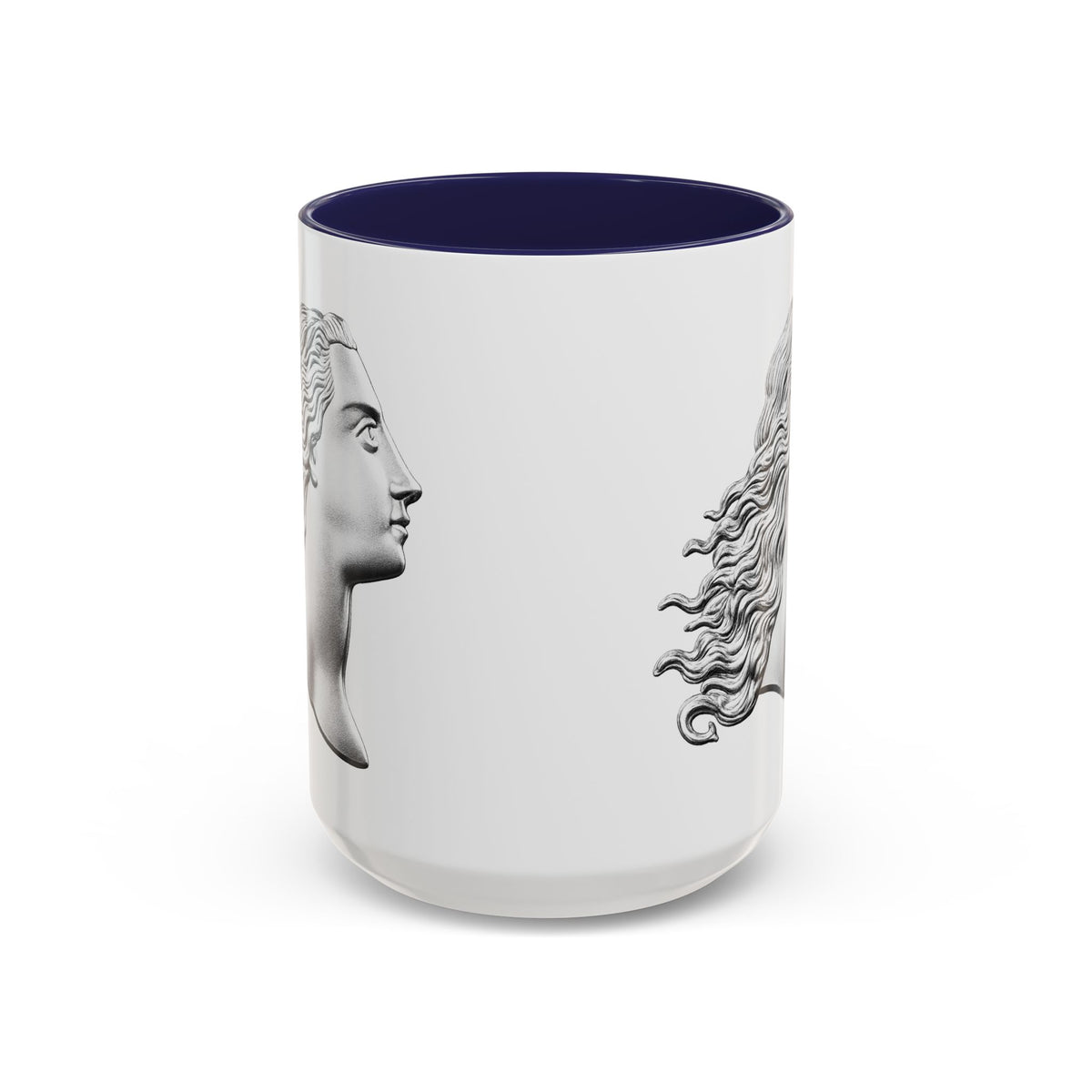 Classical Profile Accent Coffee Mug — Greek Goddess Bust Design (11/15oz)