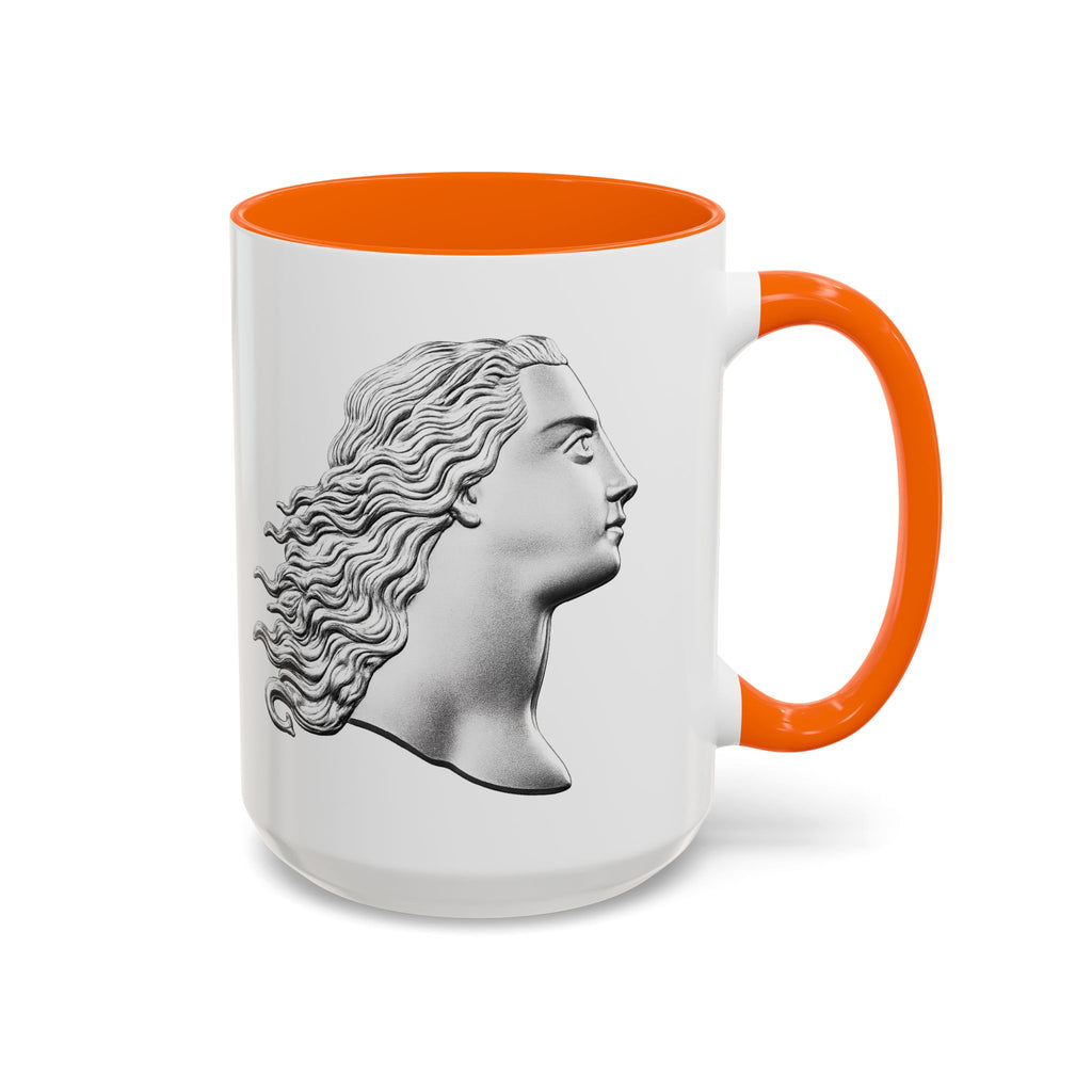 Classical Profile Accent Coffee Mug — Greek Goddess Bust Design (11/15oz)