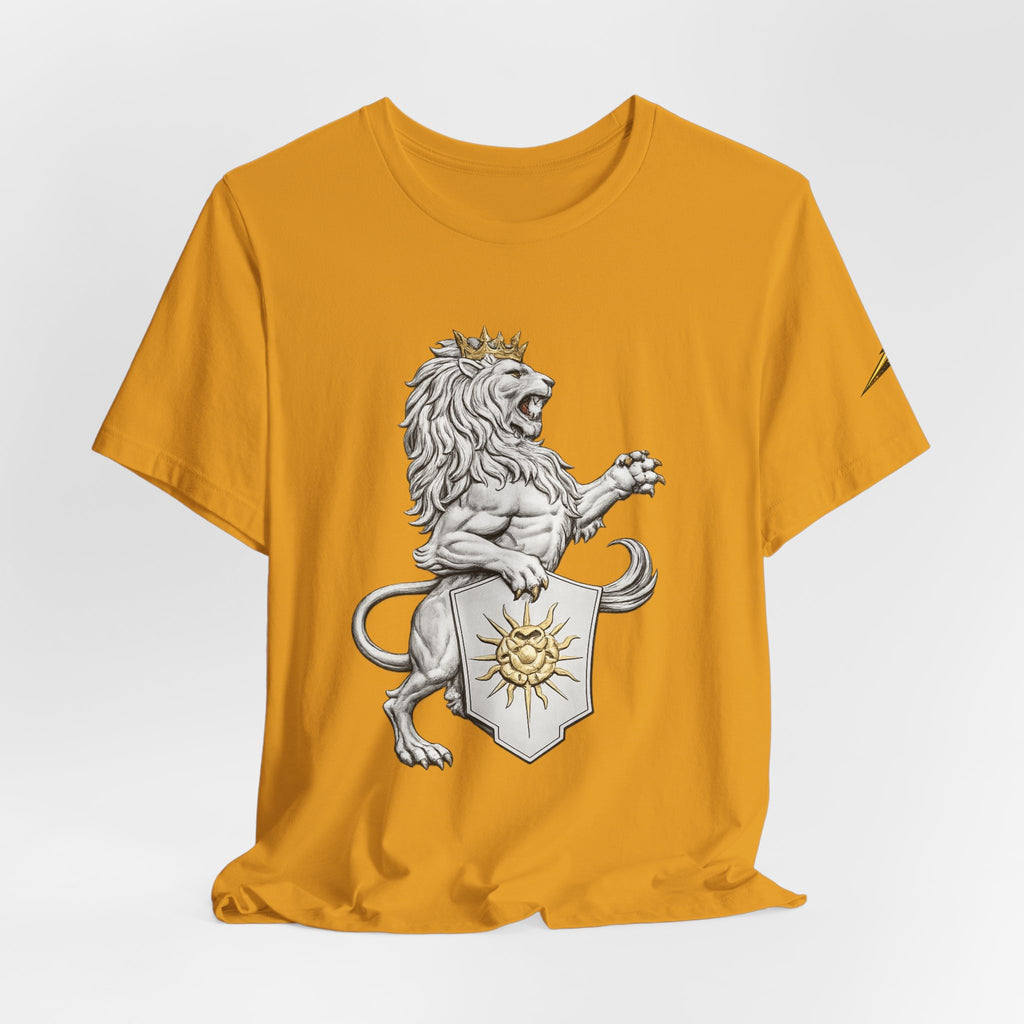 Lion Crest T-Shirt — Regal Sun Shield Graphic Tee