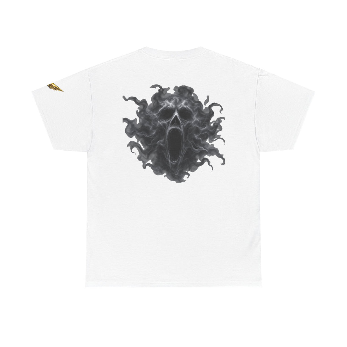 Ghostly Smoke Skull Tee — Dark Horror Back Graphic T-Shirt