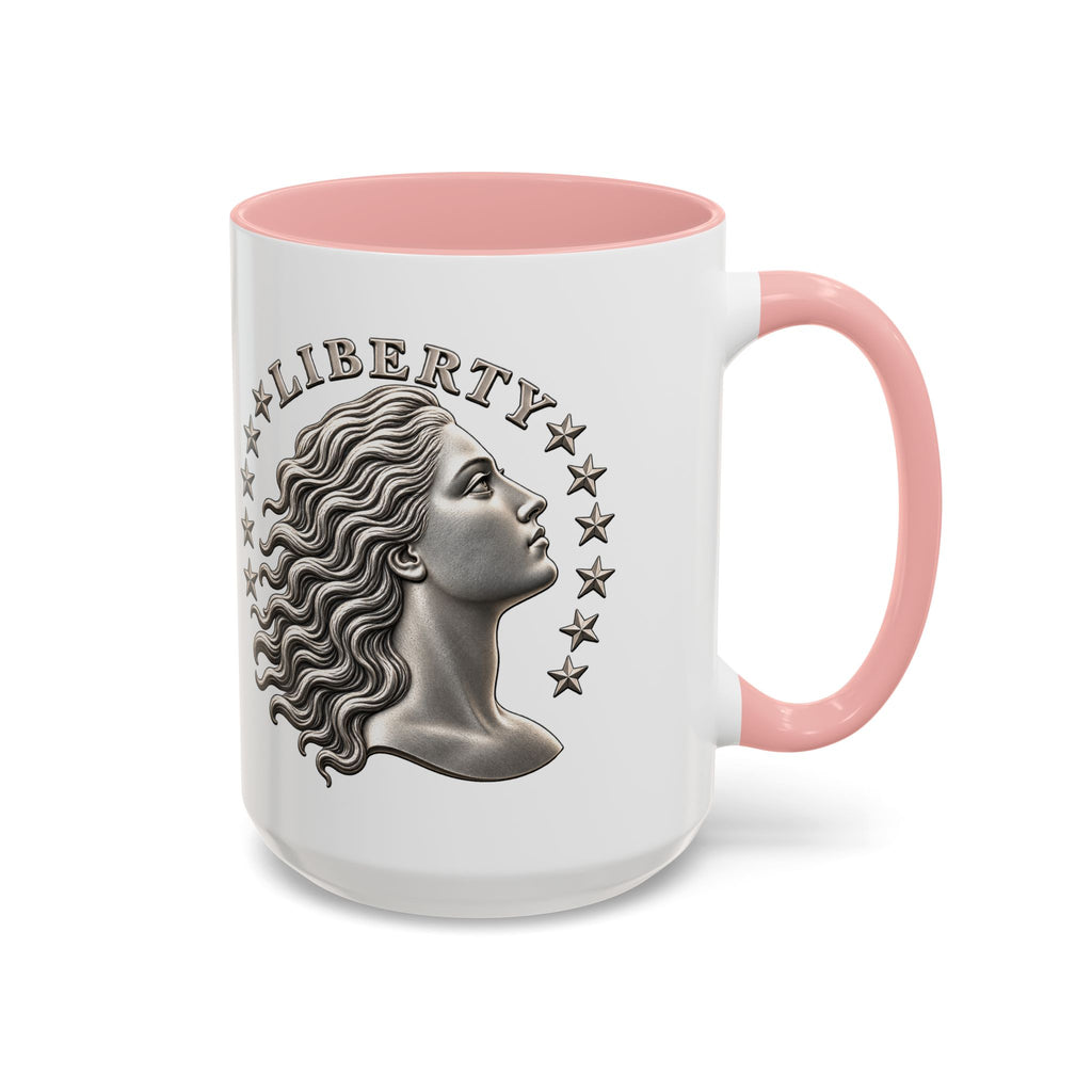 Liberty Coin Accent Coffee Mug — Vintage Lady Head Design (11/15 oz)