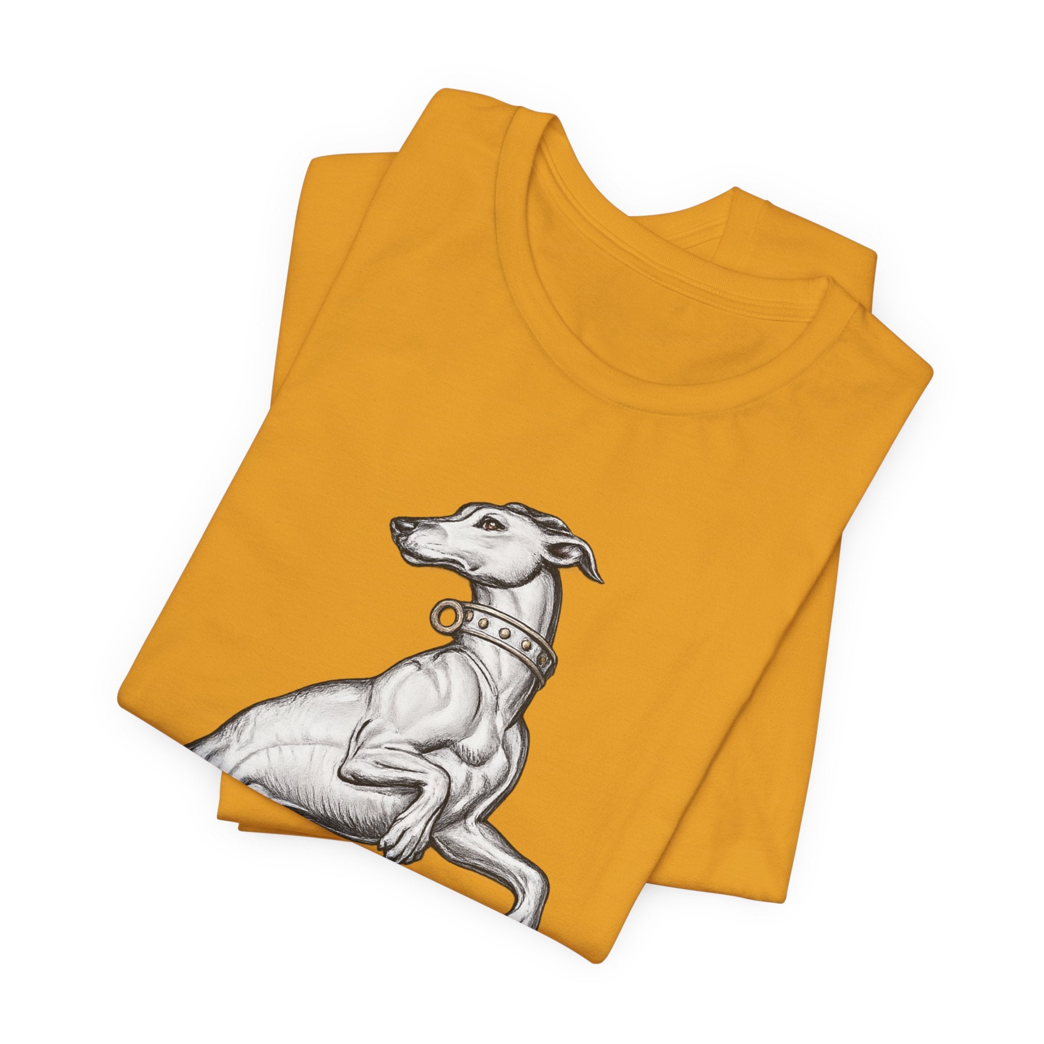 Greyhound Illustration T‑Shirt — Elegant Whippet Dog Art Tee