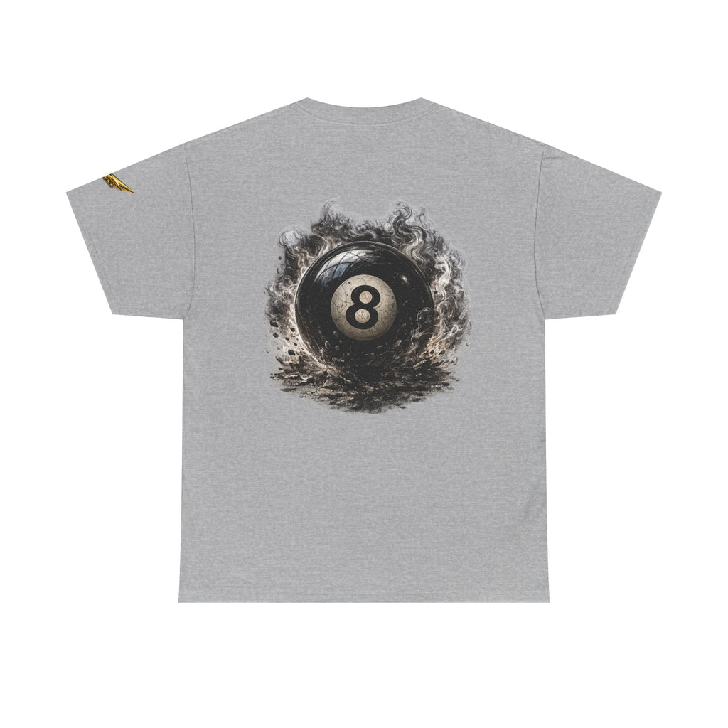 8-Ball Graphic Tee — Smoky Pool Ball Back Print T-Shirt