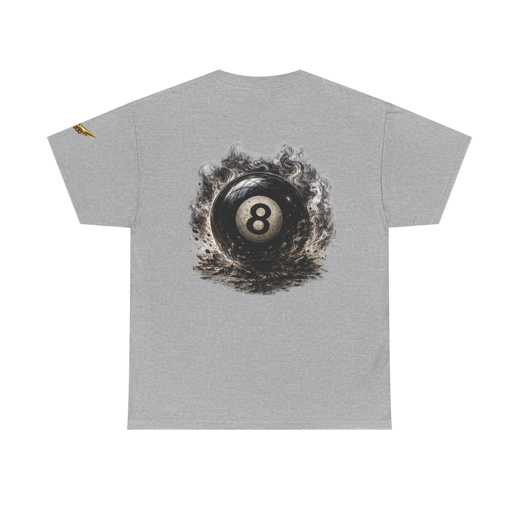 8-Ball Graphic Tee — Smoky Pool Ball Back Print T-Shirt