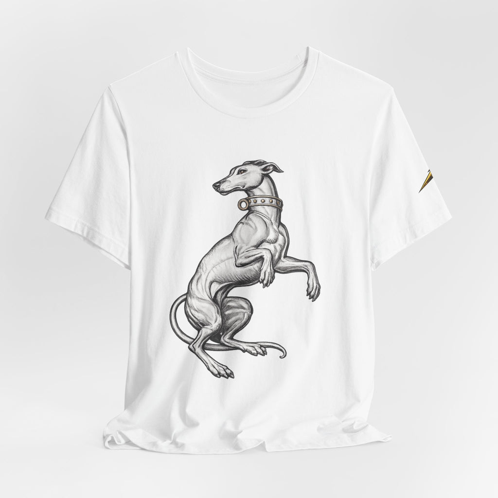 Greyhound Illustration T‑Shirt — Elegant Whippet Dog Art Tee