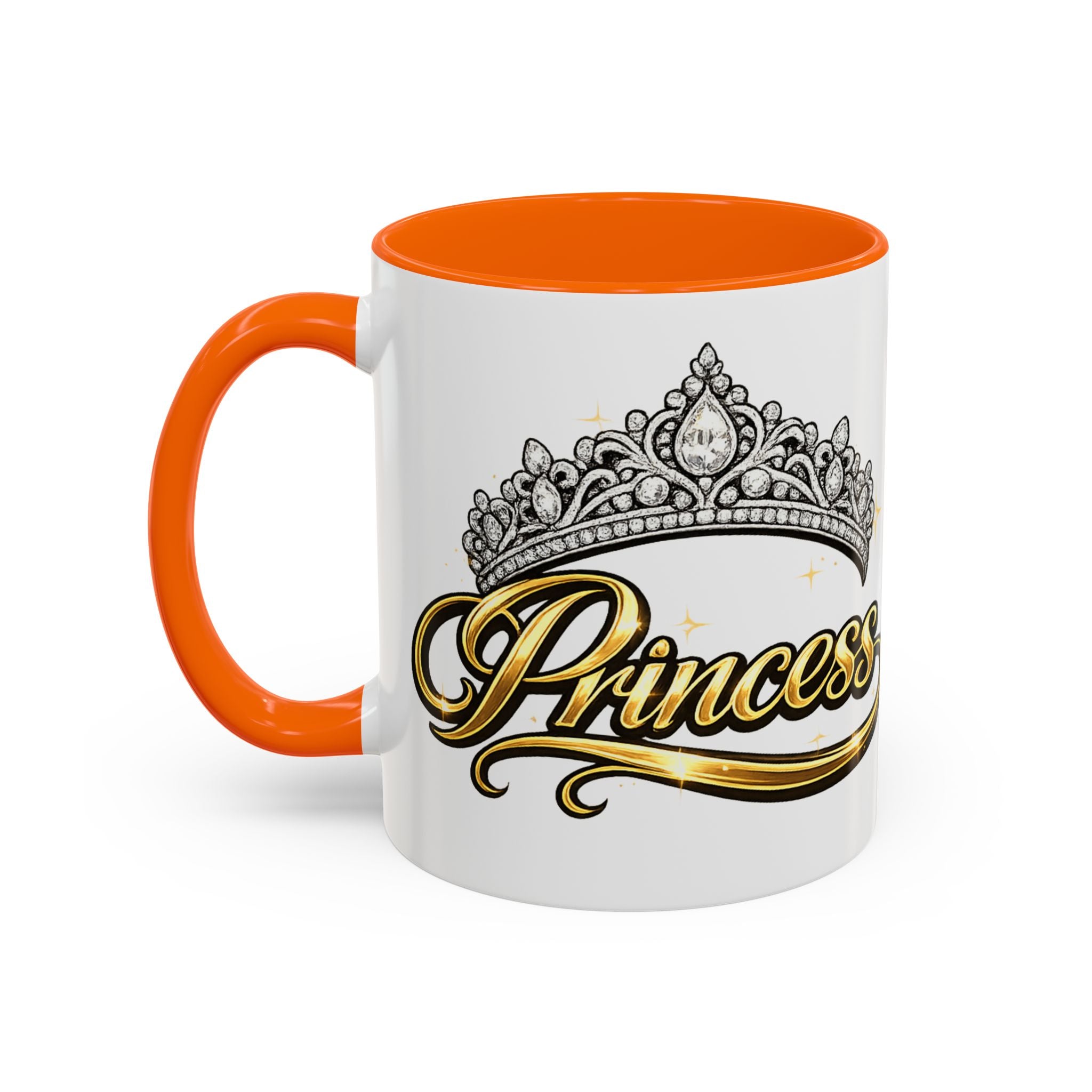 Princess Crown Accent Coffee Mug — Gold Script 11/15oz