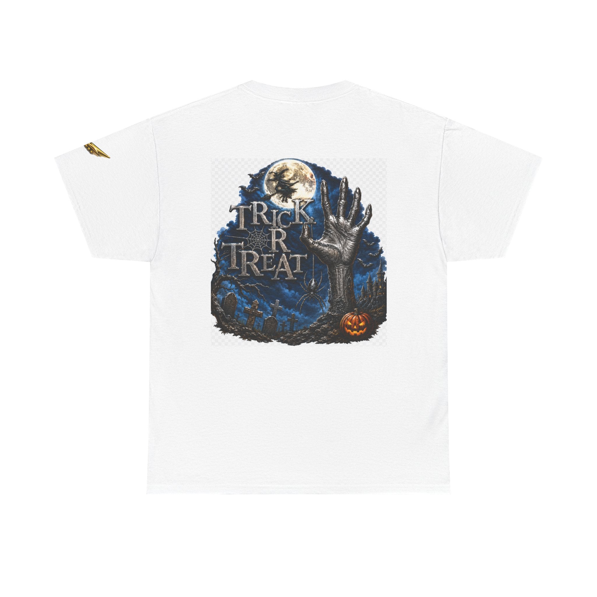 Trick R Treat Halloween Tee — Spooky Graveyard Moon Graphic T-Shirt