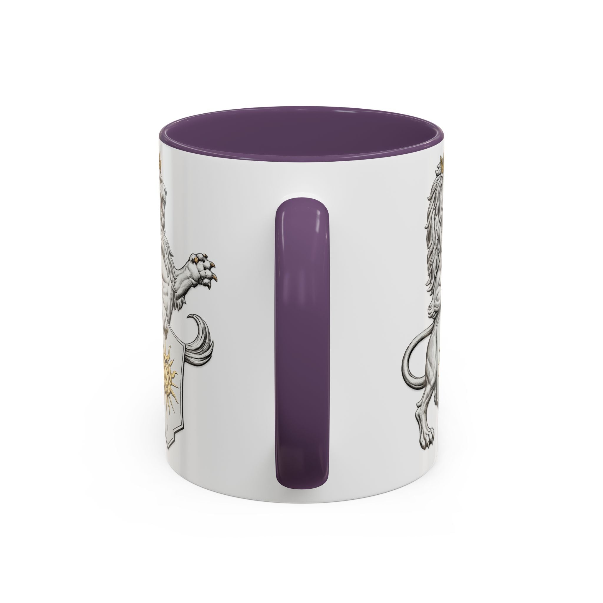 Royal Lion Crest Coffee Mug — Heraldic Crowned Lion Design (11/15oz)