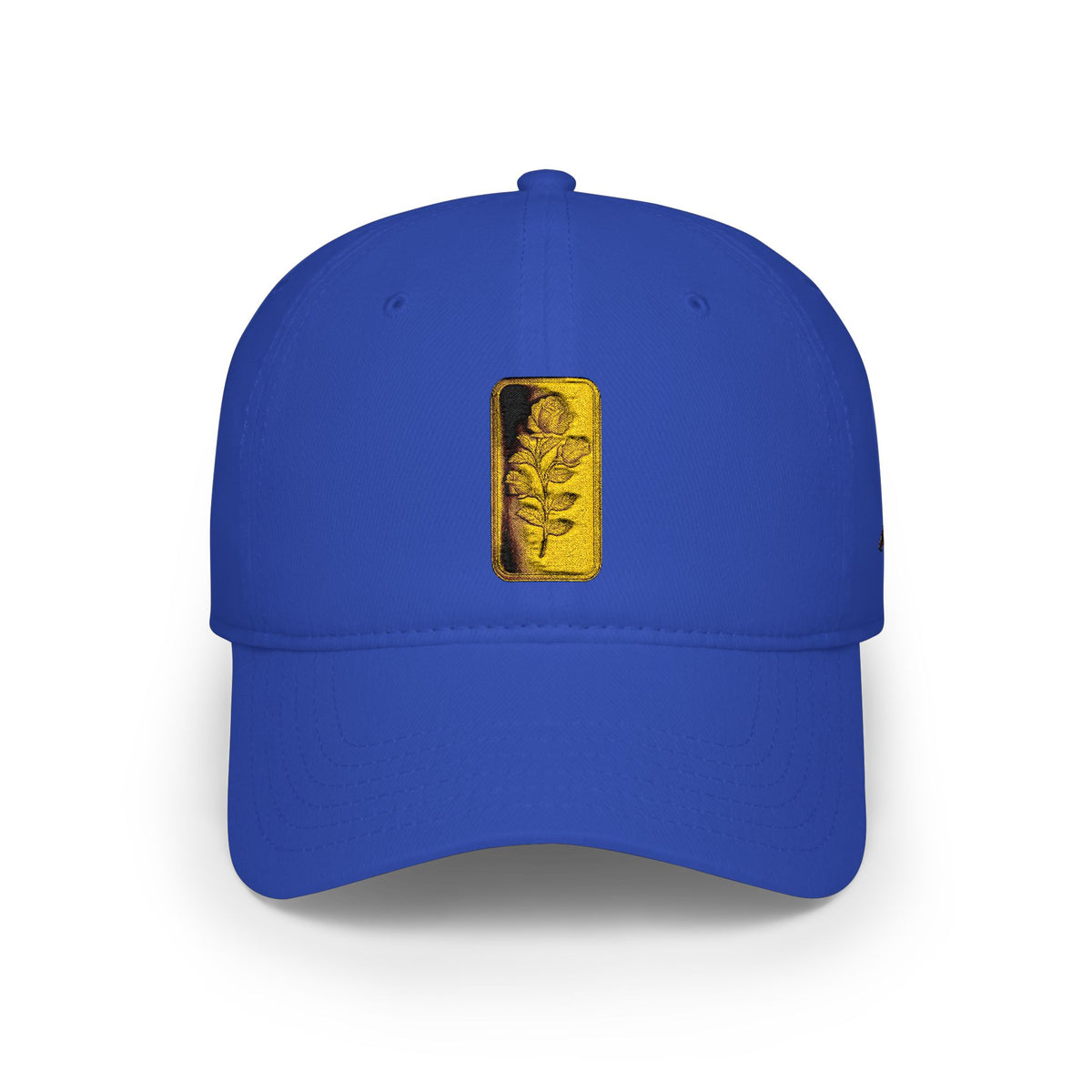 Low Profile Cap with Gold Embroidered Rosa Patch