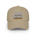 Broke & Retired Low Profile Baseball Cap – Funny Retirement Hat with American Flag Accent