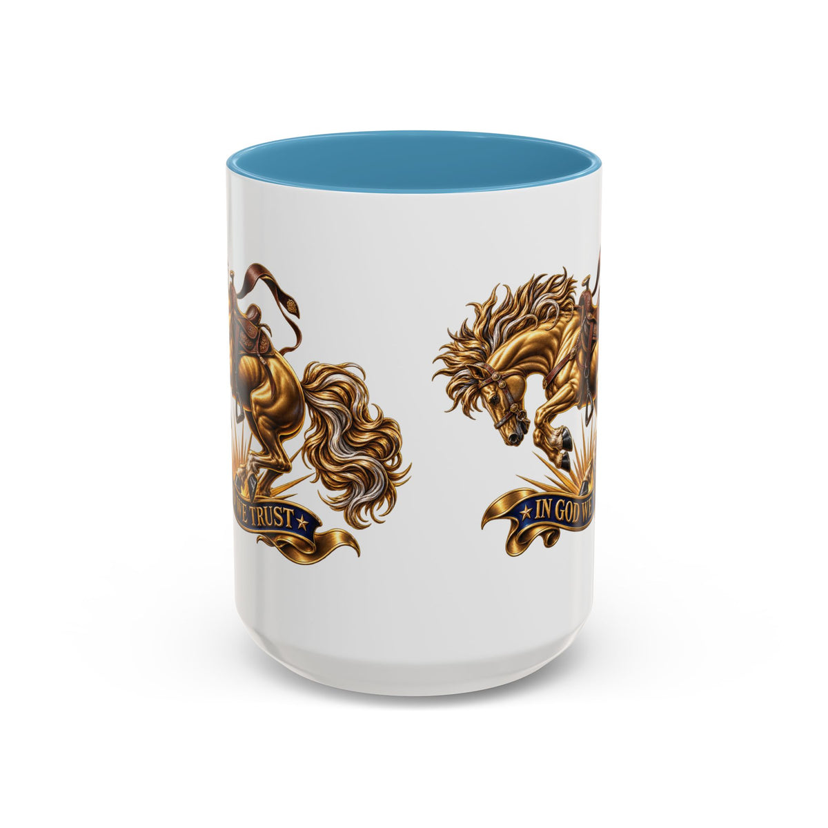 In God We Trust Golden Horse Accent Coffee Mug
