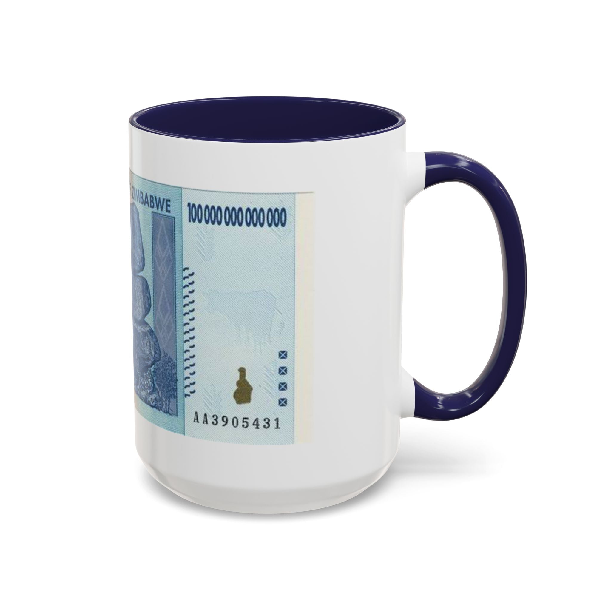 Zimbabwe Trillion Dollar Note Coffee Mug — Vintage Currency Accent Mug (11/15oz)