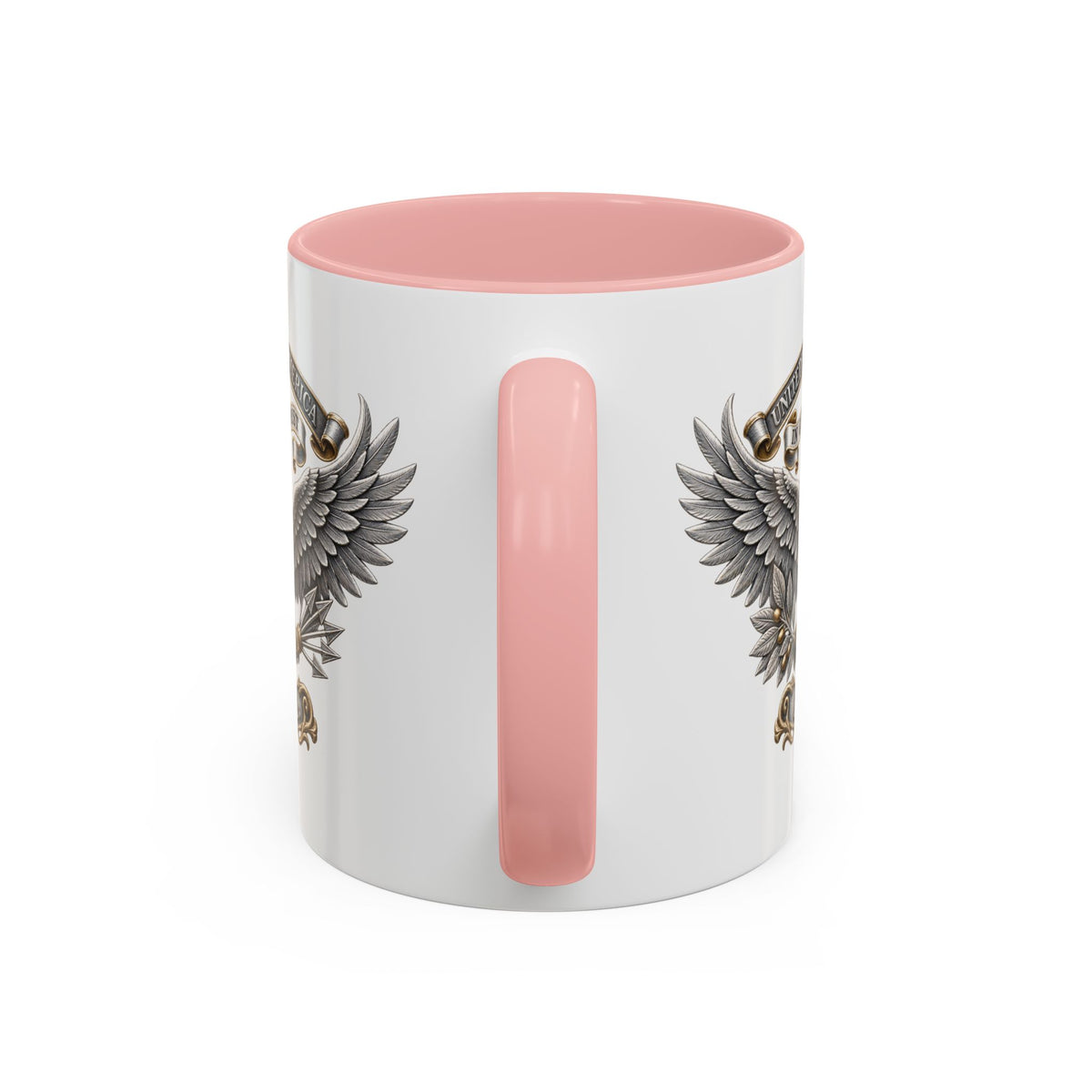 Eagle Shield Accent Coffee Mug — Patriotic "In God We Trust" Design