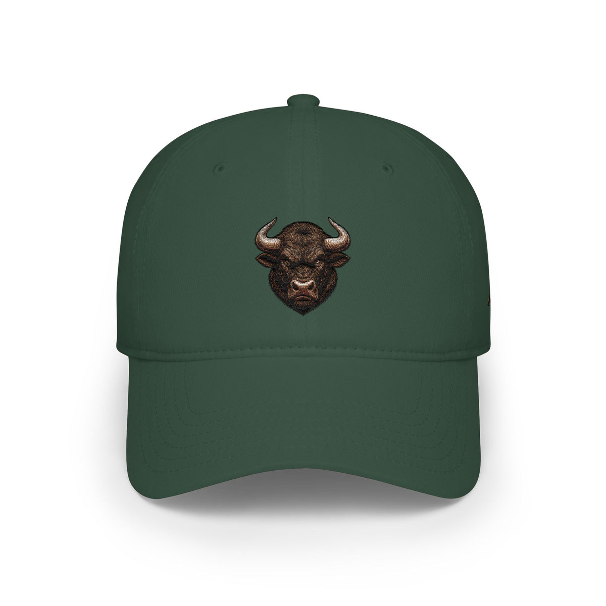 Embroidered Buffalo Head Baseball Cap — Rustic Western Low-Profile Hat