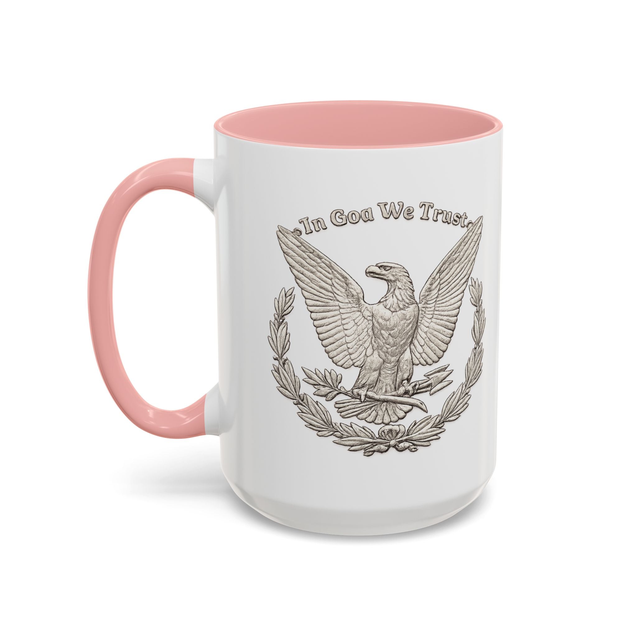 Eagle Emblem Coffee Mug — "In God We Trust" Accent Ceramic Mug (11/15oz)