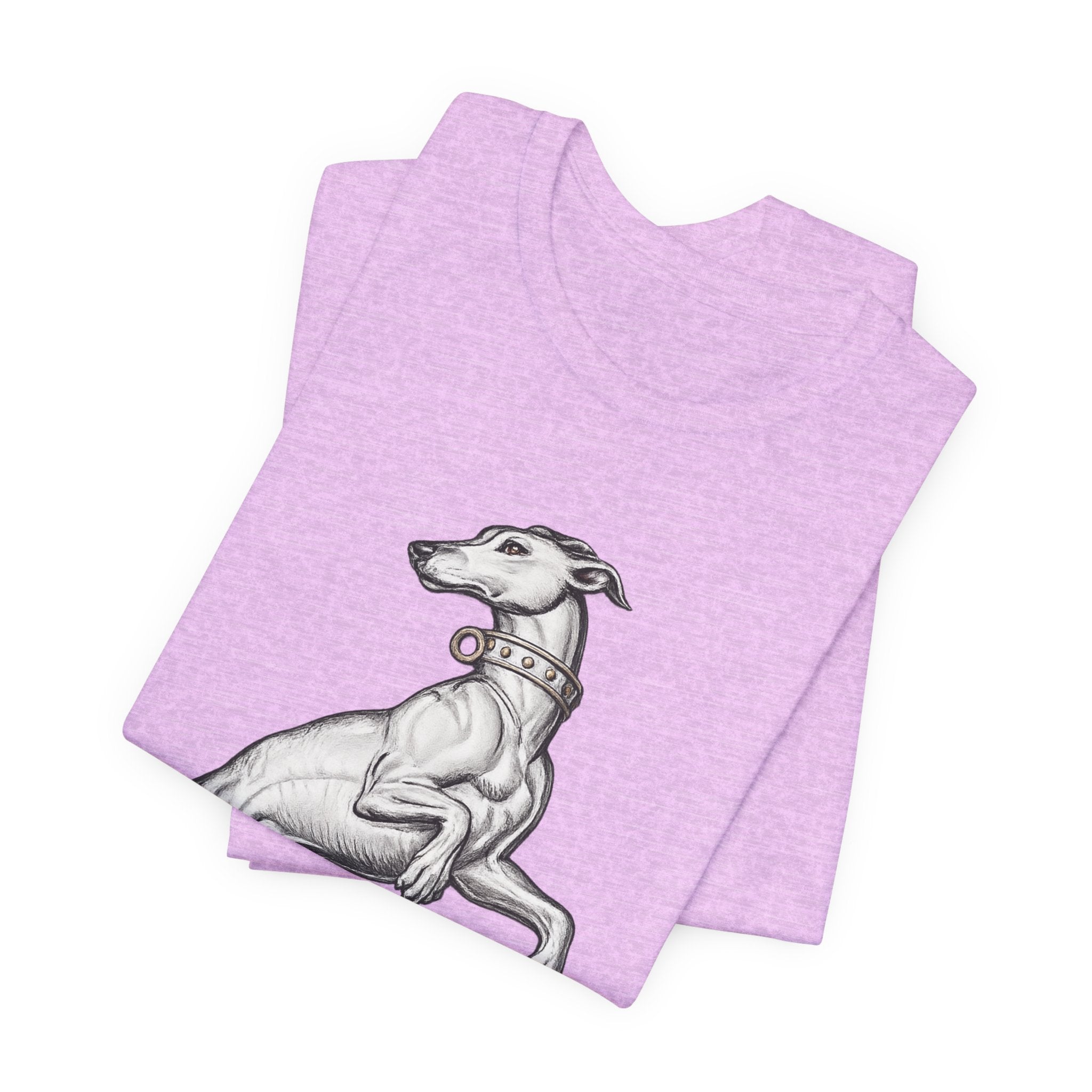 Greyhound Illustration T‑Shirt — Elegant Whippet Dog Art Tee