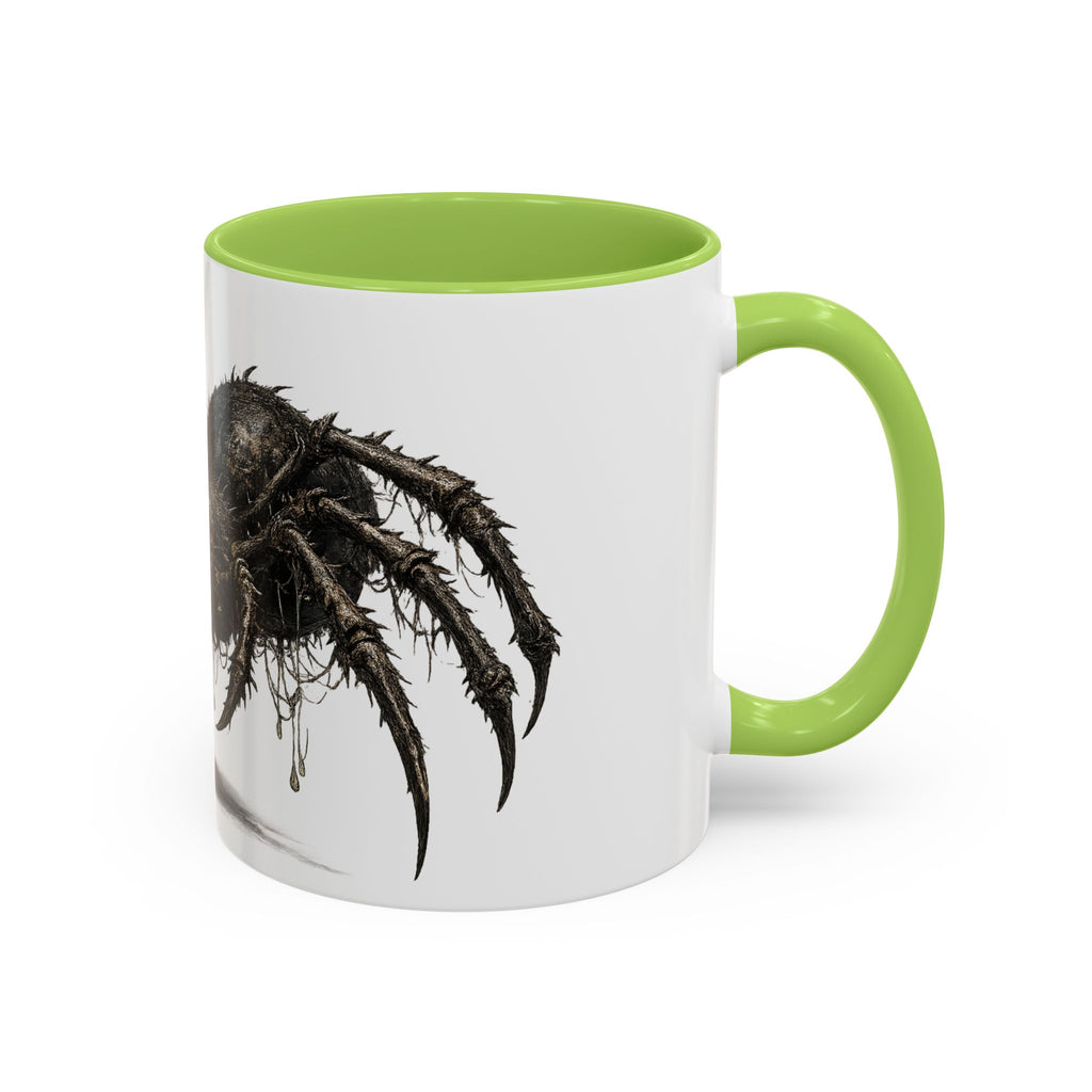 Spider Horror Accent Coffee Mug — Creepy Red-Eyed Arachnid Design (11/15oz)