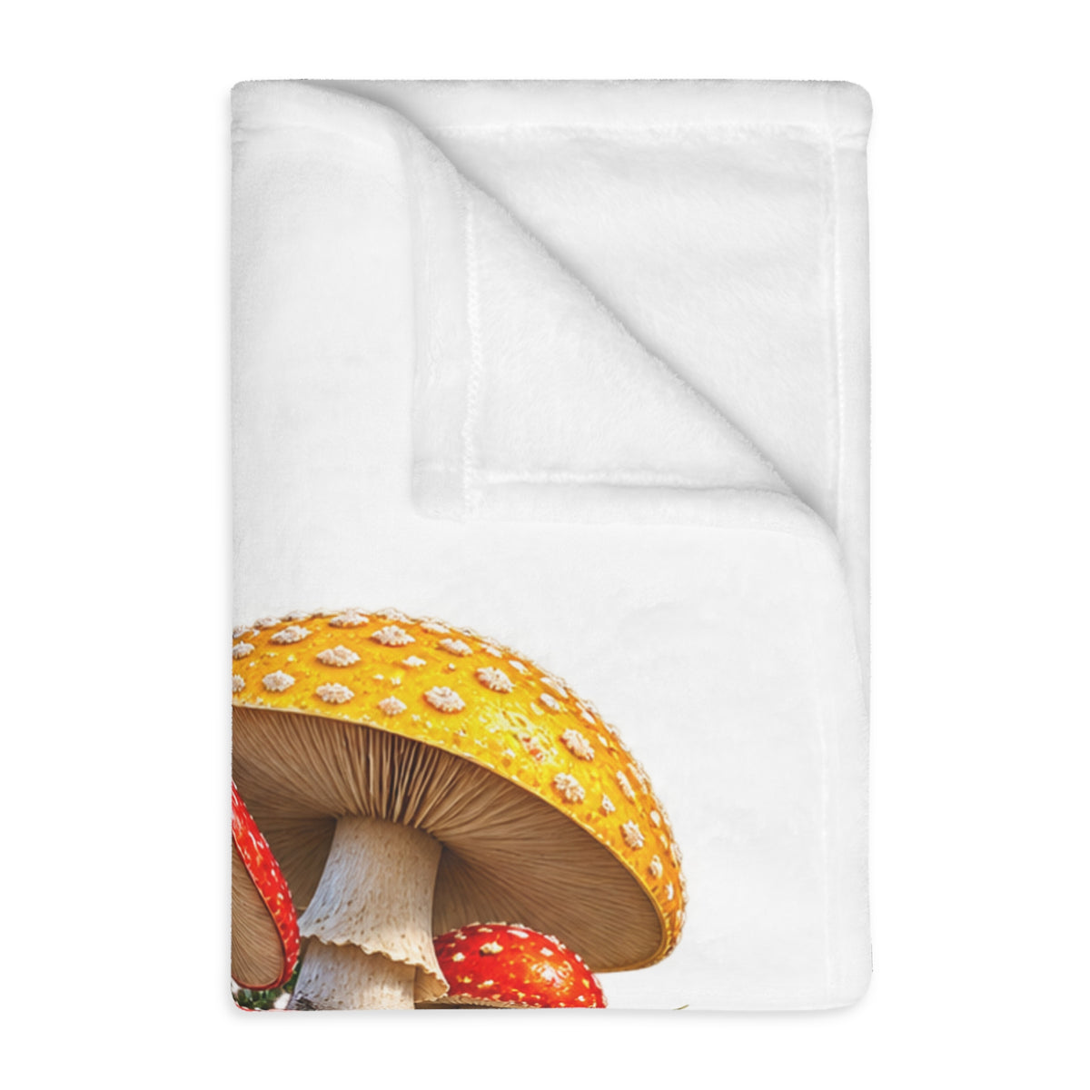 Psychedelic Toadstool Mushroom Blanket — Colorful Fungi Velveteen Throw