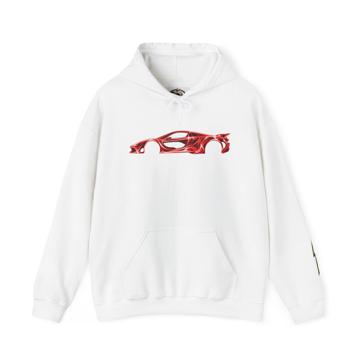 Car Silhouette Hoodie – Red Flame Sports Car Graphic