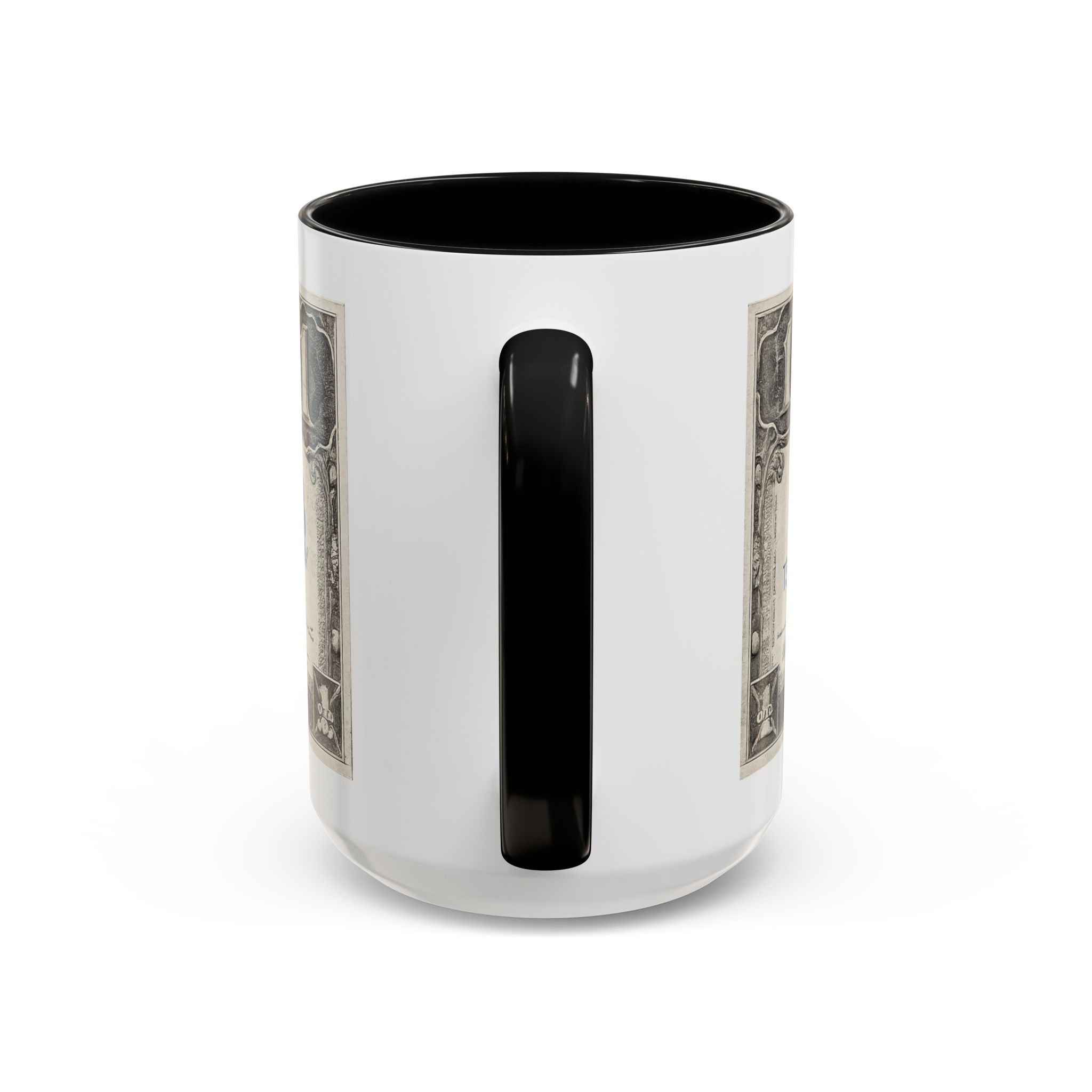 Dollar Bill Accent Coffee Mug — Vintage US Currency Design (11/15oz)