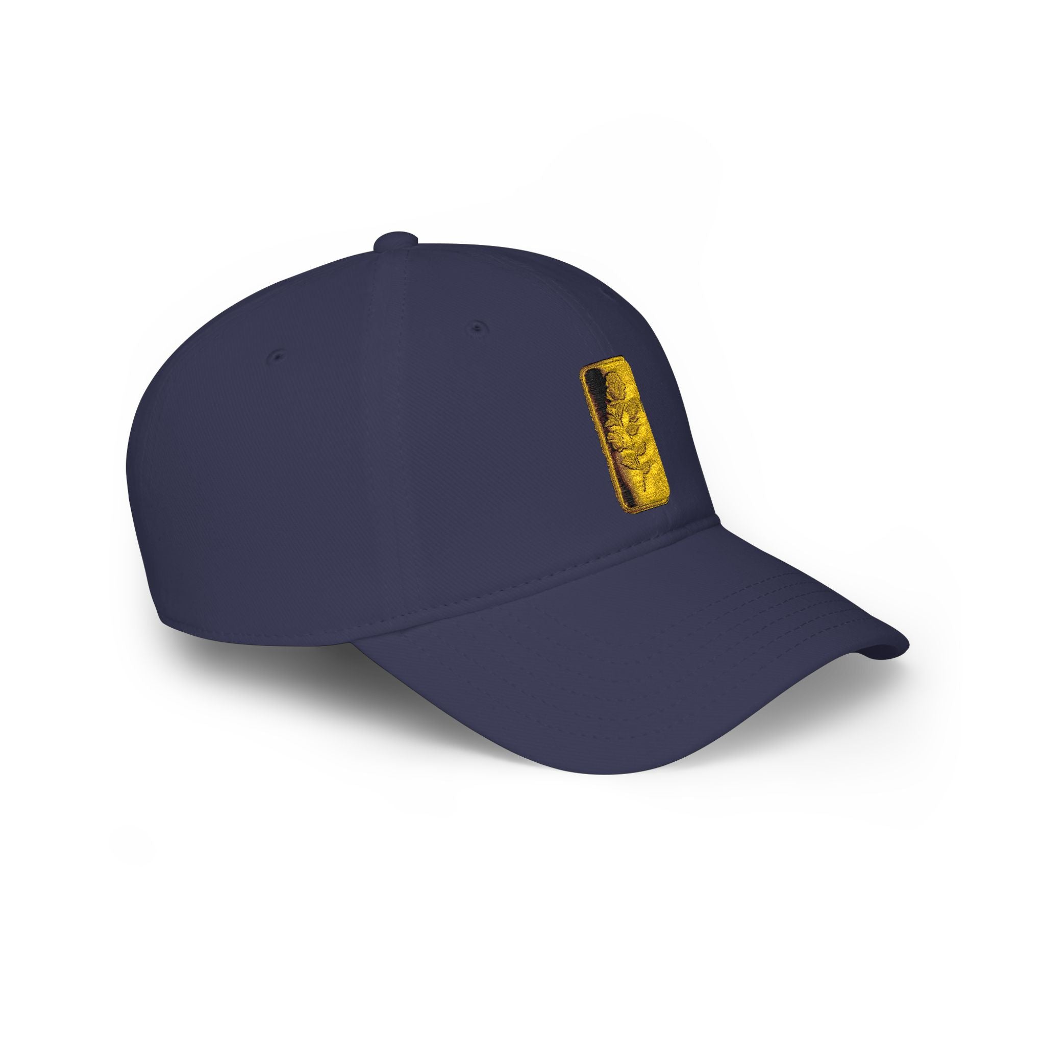 Low Profile Cap with Gold Embroidered Rosa Patch
